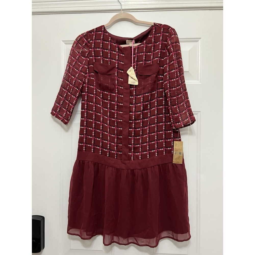 Cremieux Red Cranberry Asher Sheath Dress Women's Size 0 Career Work Office Wear
